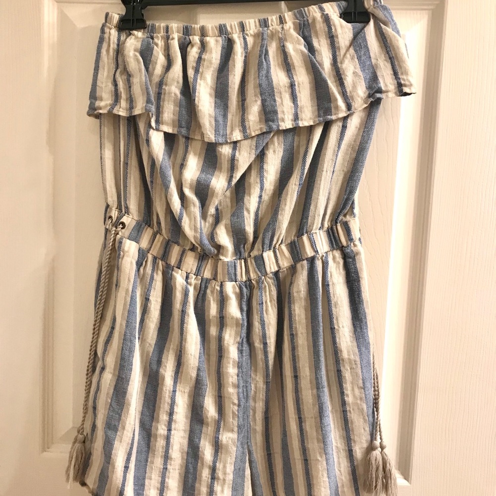Striped tube romper